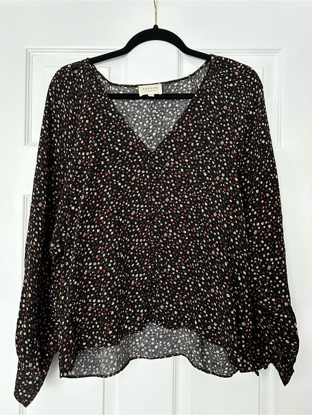 Sézane Erica Blouse inBlack Floral Print- Size 40/ US8